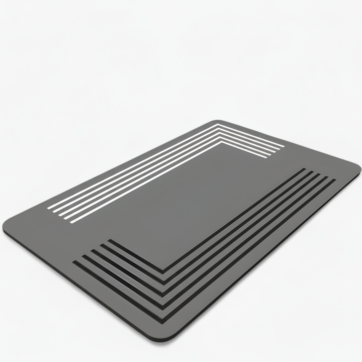 Modern minimalist non-slip bath mat in light gray, ideal for bathroom safety and comfort.