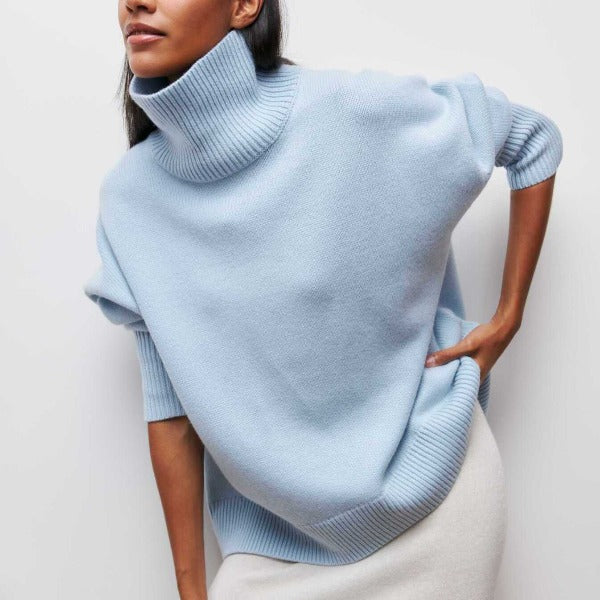 Soft oversized women's turtleneck sweater for ultimate comfort & warmth.