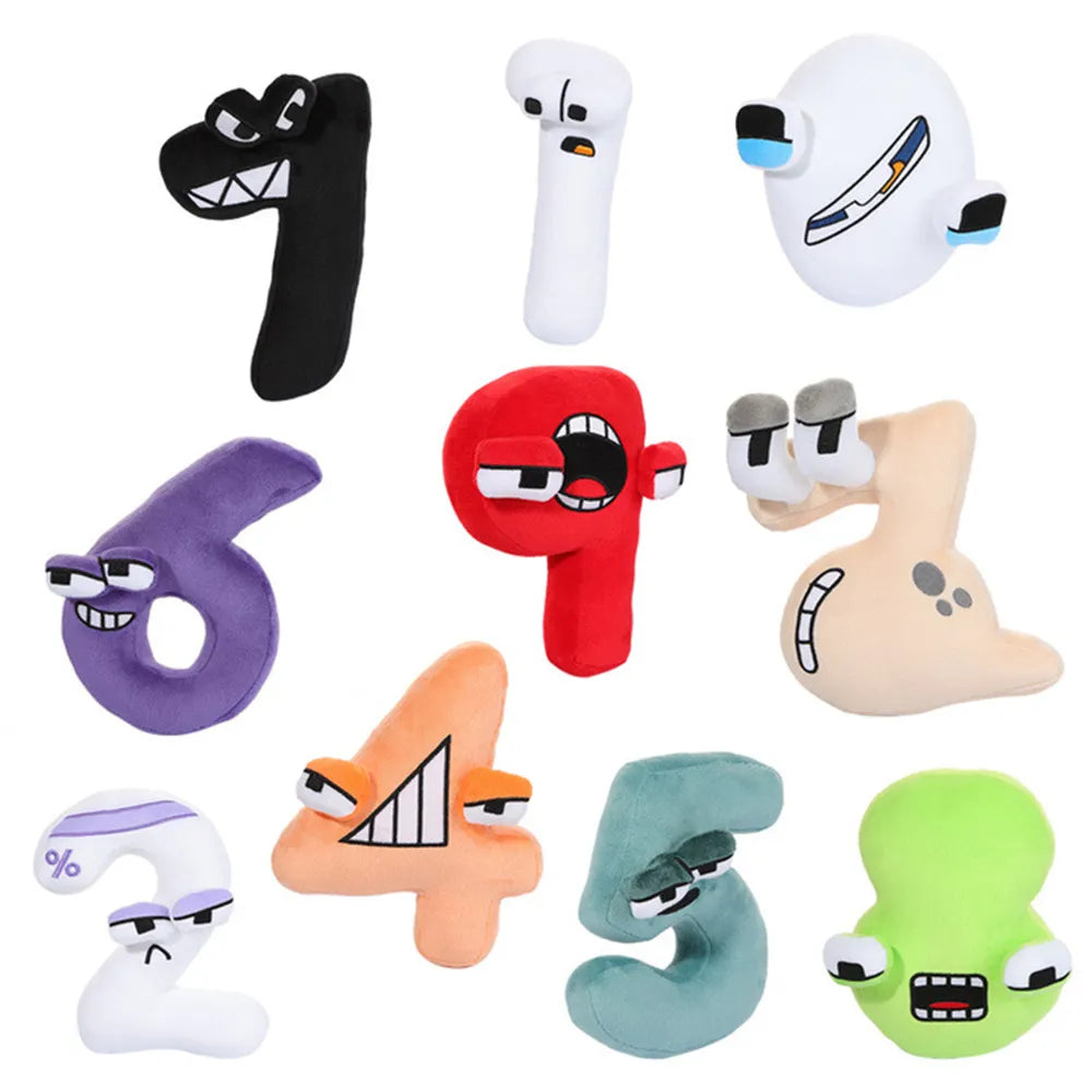 Soft plush number toy set for toddlers, perfect for learning numbers 1-10 & counting skills.
