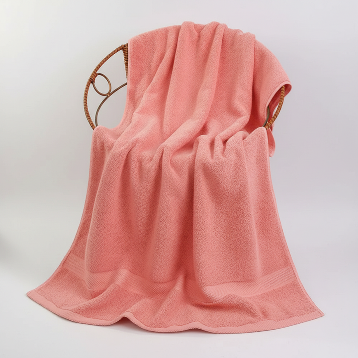 Unisex Quick-Dry white cotton bath towel, perfect for home, spa or gym