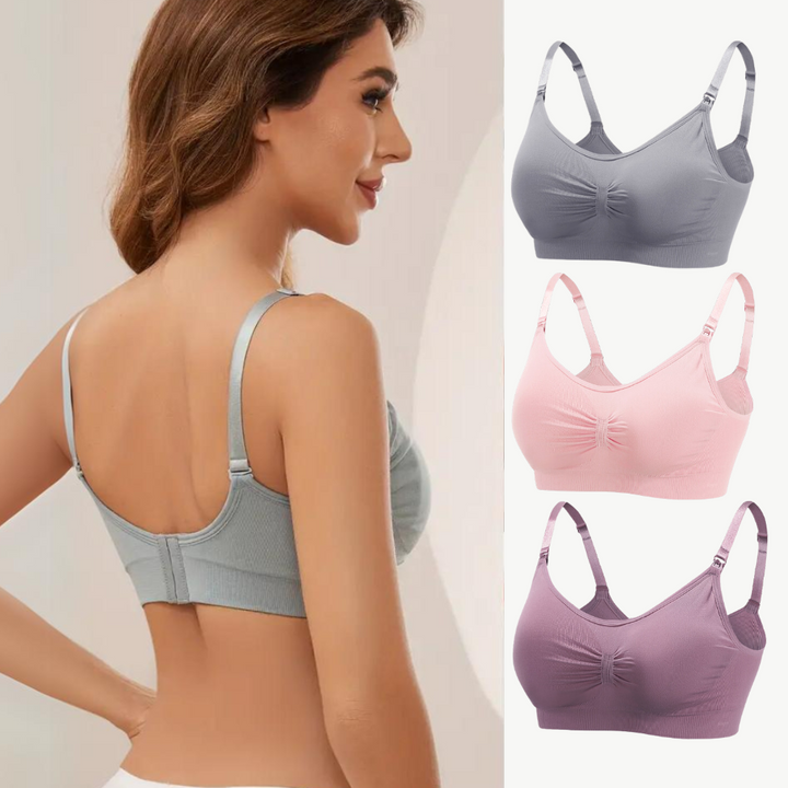 Everyday comfortable 3-pack seamless nursing bras. Soft, supportive maternity underwear for breastfeeding.