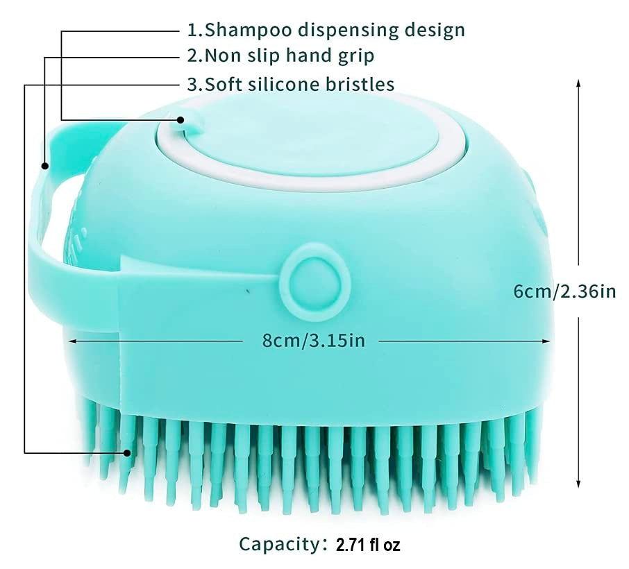 Durable silicone pet brush for gentle detangling and washing, essential for pet care routines