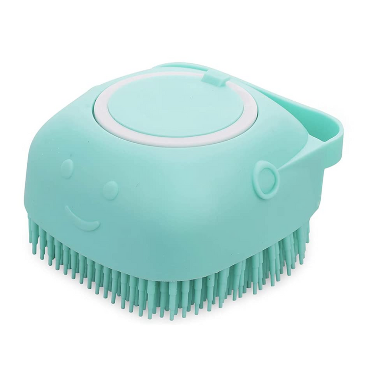 Soft silicone pet grooming bath brush for gentle dog washing and massage, pet care tool