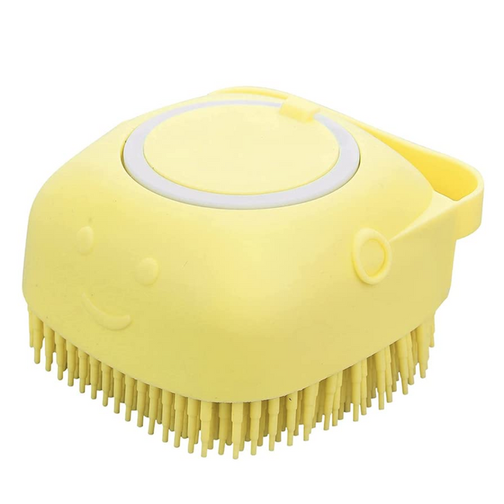 Aqua pet grooming silicone brush for bathing dogs and cats, effective pet hair removal tool