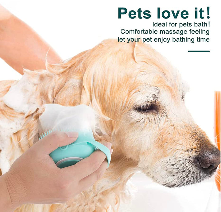 Comfortable grip silicone pet bath brush for easy grooming of dogs and cats, pet care essential