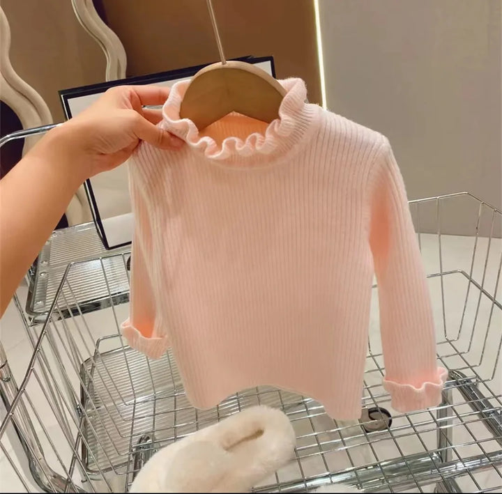 Soft toddler long sleeve knit sweater in cotton, ideal for comfortable autumn and winter wear for kids
