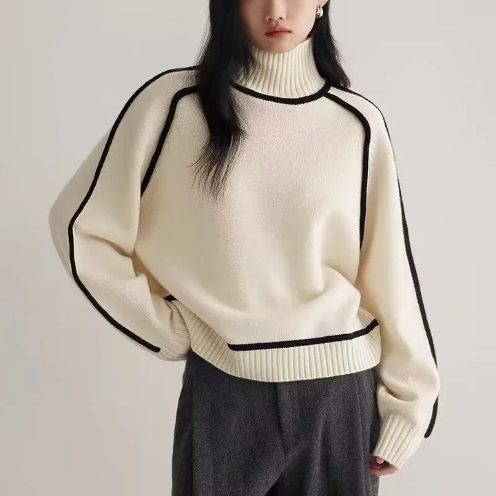 Dreamy women's cozy turtleneck sweater, super soft knit for ultimate comfort & chic casual winter wear.