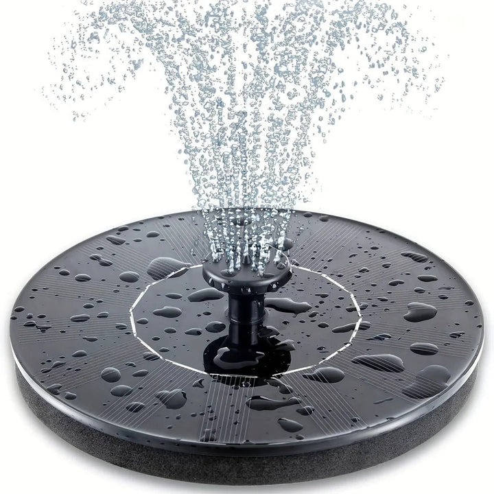 Eco-friendly solar fountain pump for bird baths, attracting garden wildlife. Perfect outdoor water feature decor.