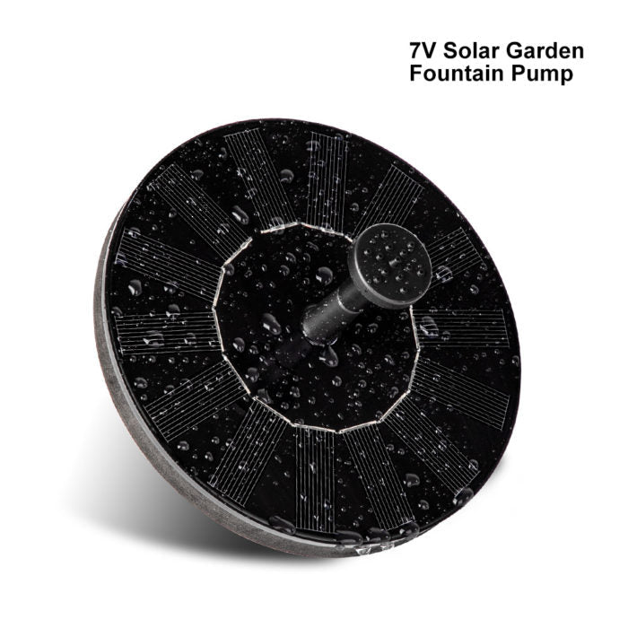 Decorative solar floating fountain pump, ideal for birdbaths & garden ponds. Adds a beautiful water feature.