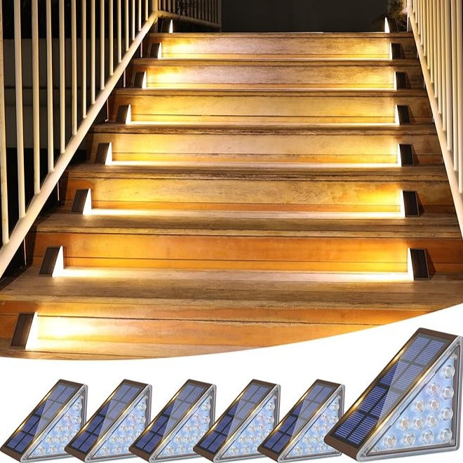 Automatic outdoor solar step light, ideal for garden and pathway safety