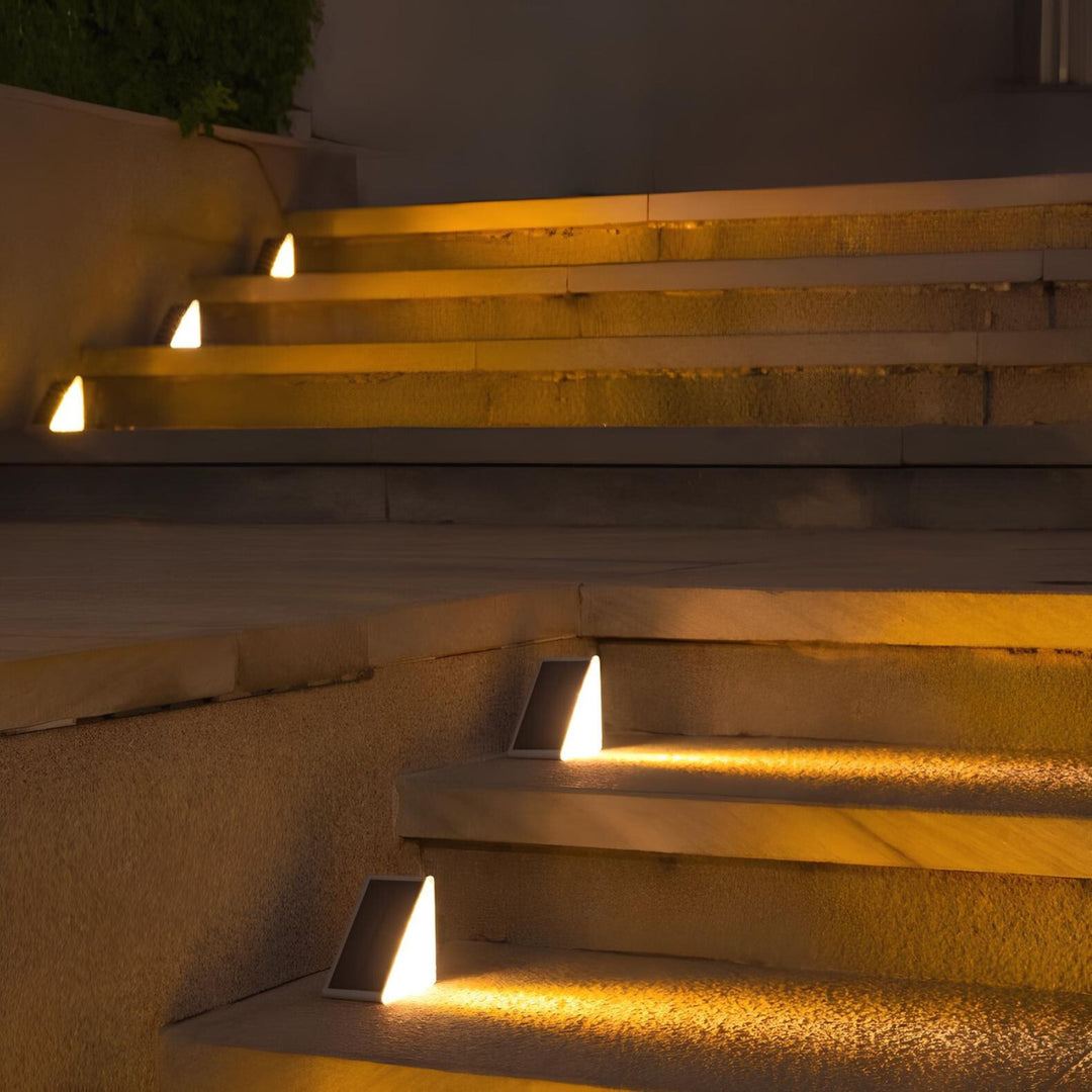 Modern design solar LED step light for a stylish outdoor ambiance