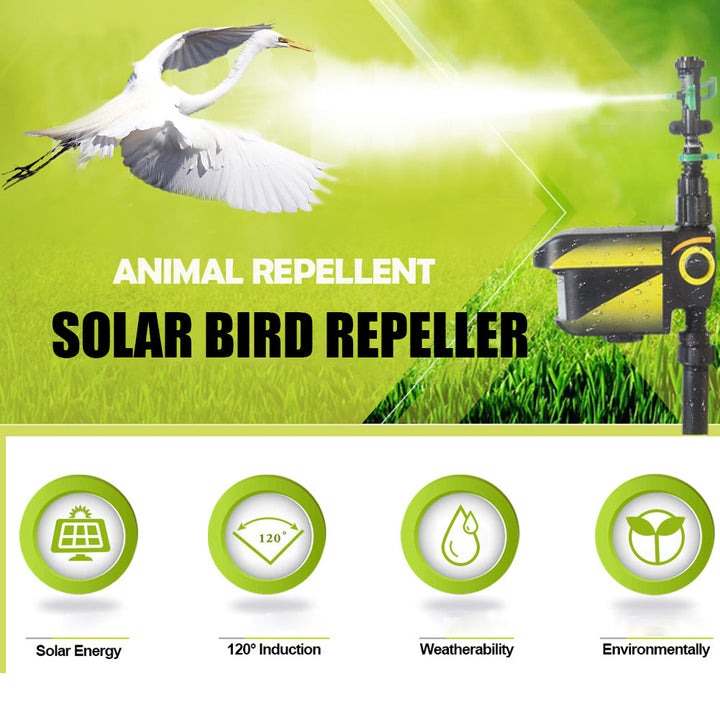 Garden protector: solar sprinkler with motion activation for effective deer deterrence and pest control.