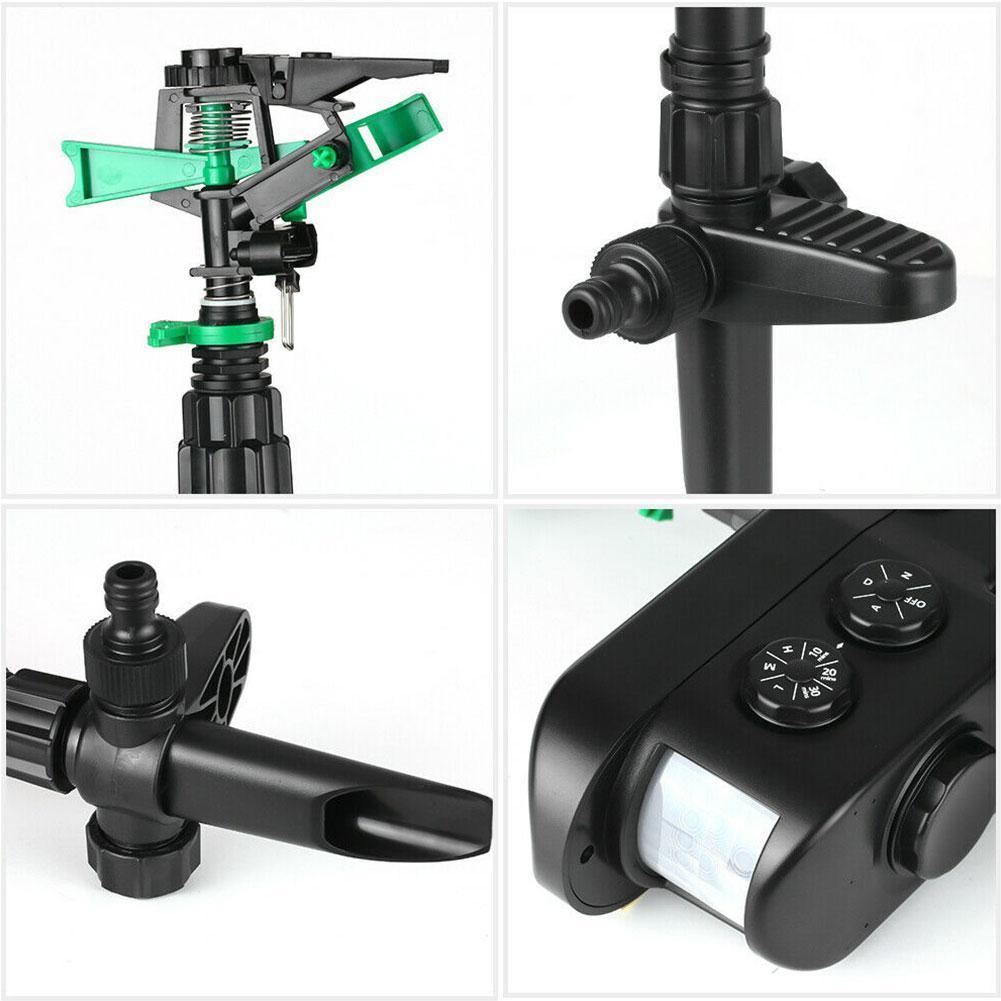 Garden Protector solar-powered motion-activated sprinkler for effective deer deterrent and pest control.