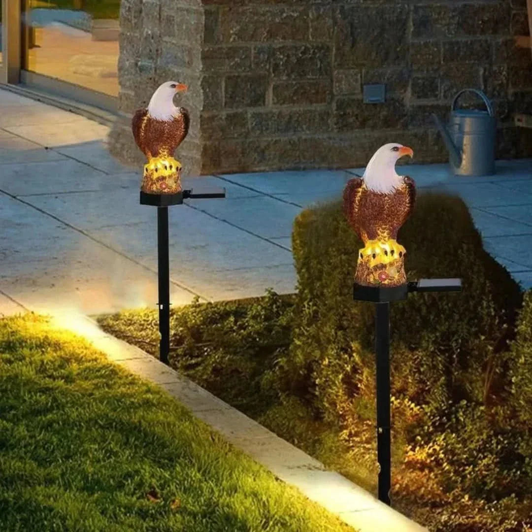 Set of NightPerch solar animal garden lights, LED illumination, ideal for outdoor patio and garden accents.