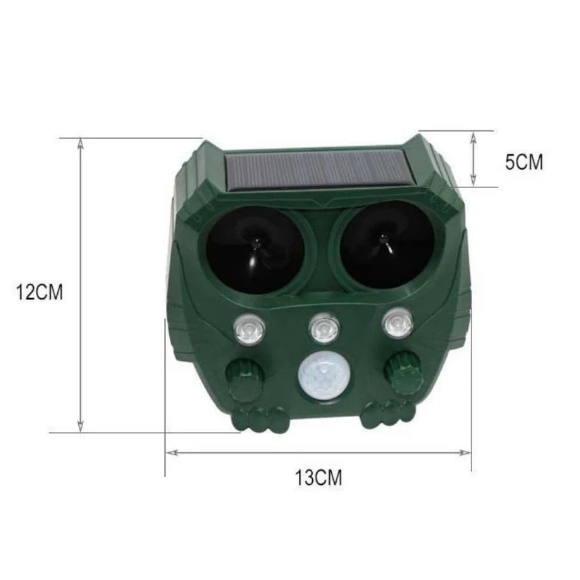 Multi-animal ultrasonic deterrent: cats, dogs, foxes, squirrels, & rats.