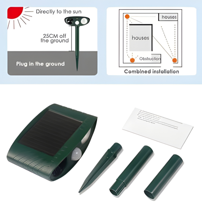 Easy-install solar ultrasonic garden pest repeller for reliable, humane animal defense.