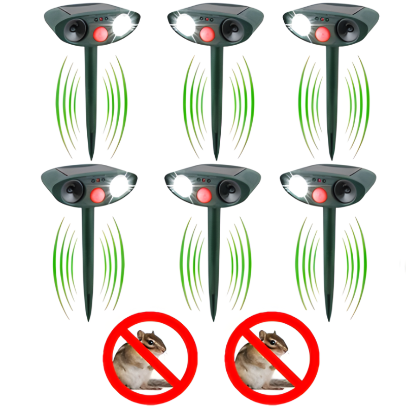 Protect your yard with this outdoor solar ultrasonic repeller, effective against chipmunks & squirrels.