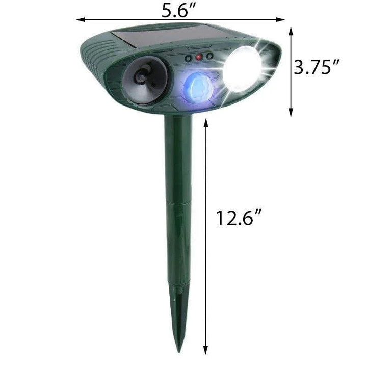 Humane solar ultrasonic chipmunk repeller, keeping your yard and garden pest-free with ease.