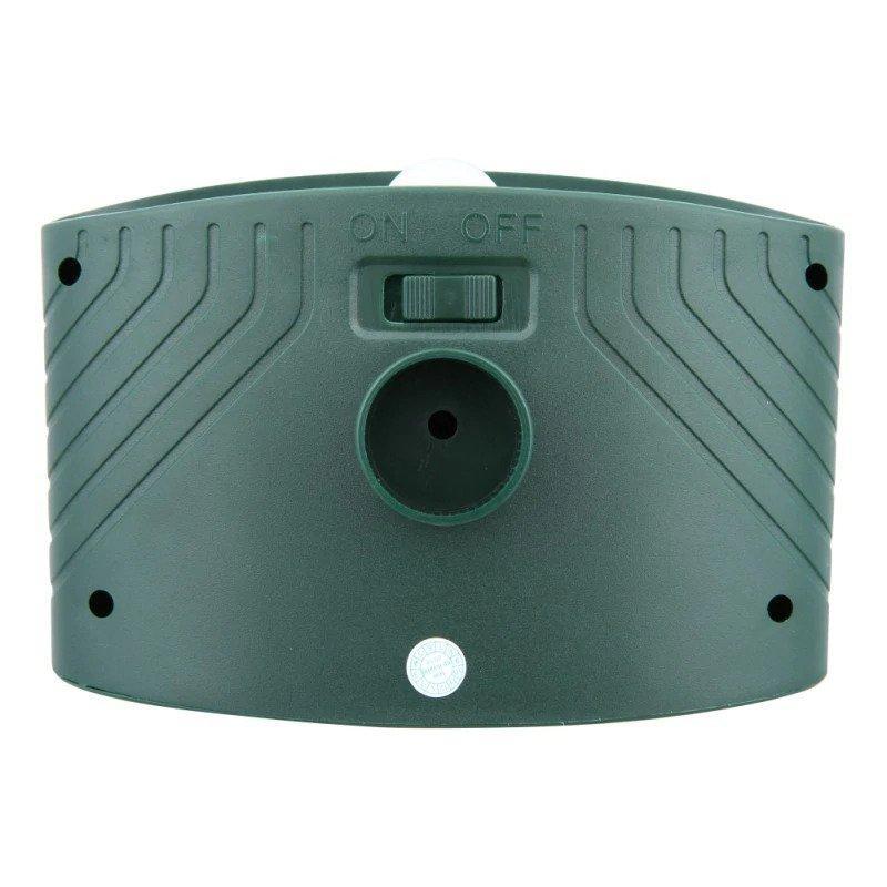 Outdoor garden protection: solar ultrasonic rabbit repeller with deterrent flashing light.