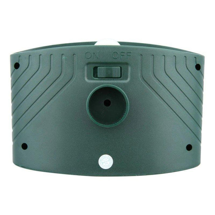 Outdoor garden protection: solar ultrasonic rabbit repeller with deterrent flashing light.