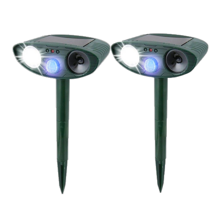 Get rid of rabbits with a solar ultrasonic repeller, offering garden protection and flashing alert.