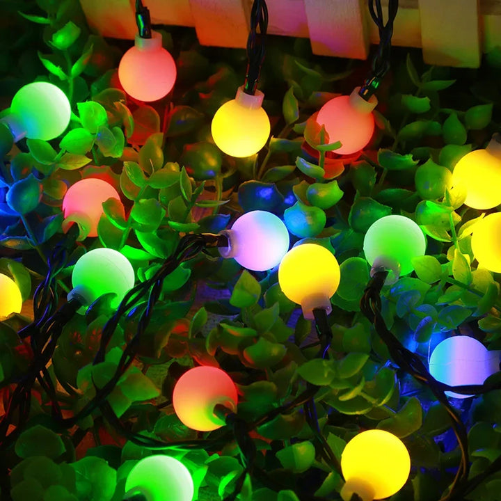 SolarGlow waterproof LED fairy lights. Eco-friendly outdoor/indoor decor for parties & gardens.
