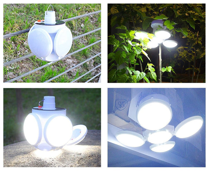 Bright SolarGlow LED lantern, solar-powered & rechargeable, providing reliable light for camping and emergencies.