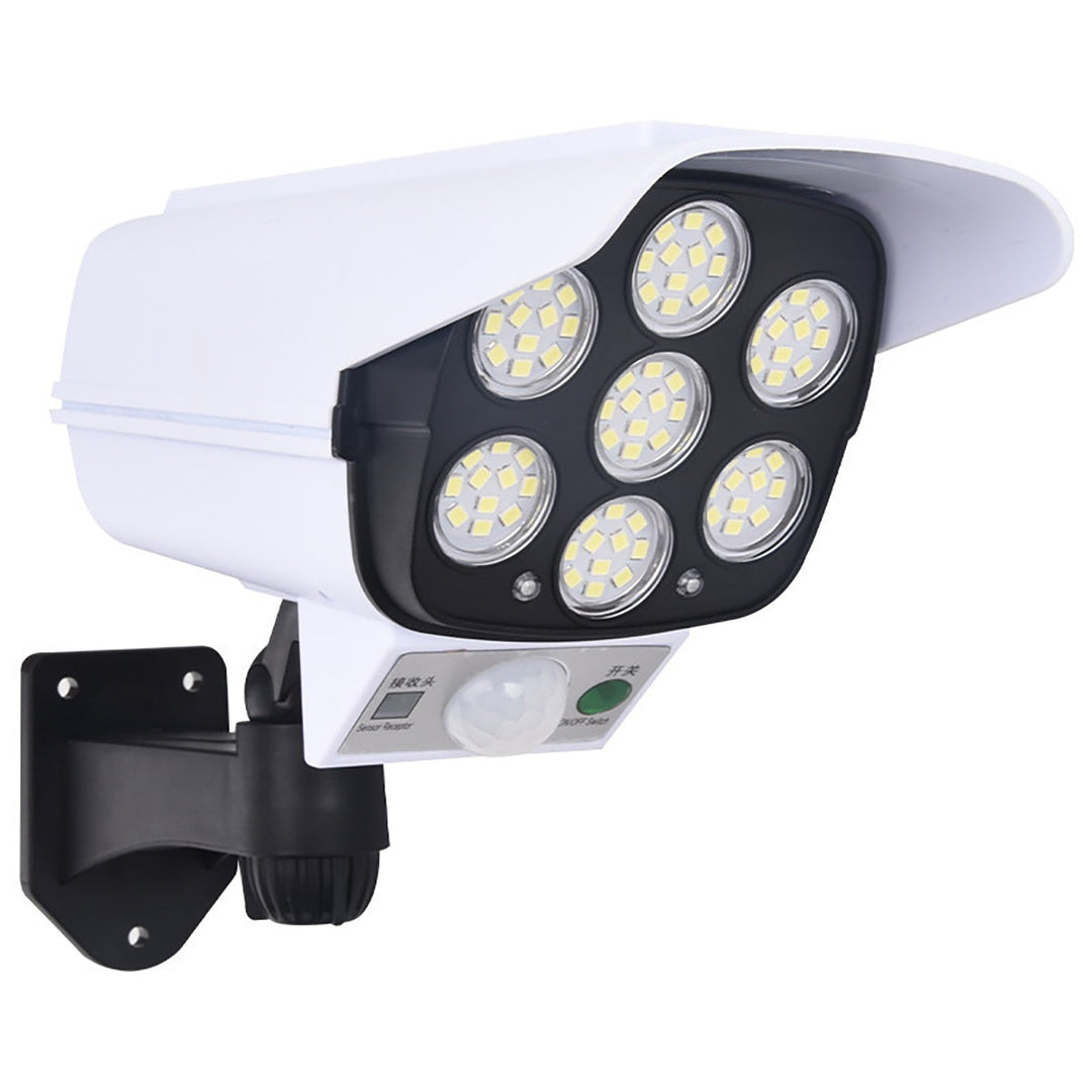 Weatherproof SolarGuard dummy camera with motion detection LED for outdoor home security
