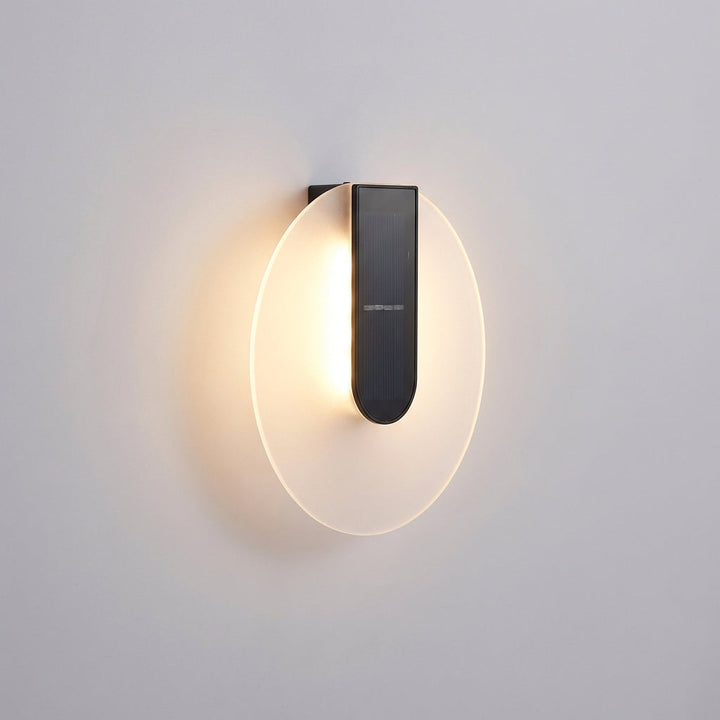 Modern LED wall sconce, round Solenyx design, energy-efficient for garden lighting