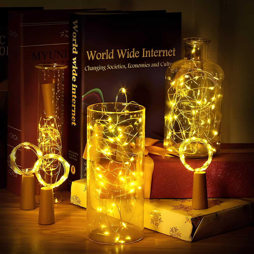SoliGlow solar powered string lights arranged creatively on a fence, enhancing outdoor spaces.