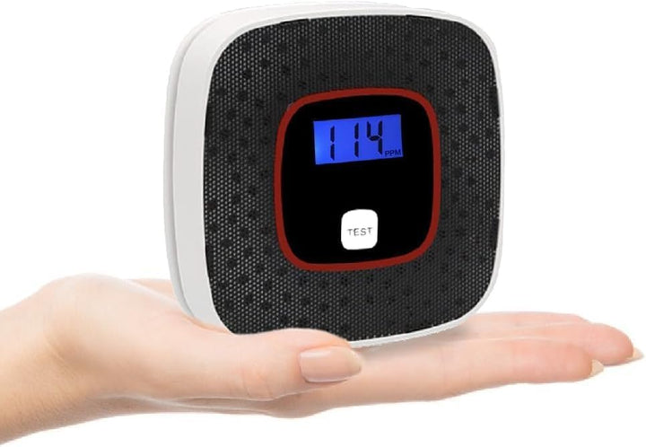 Solvex Carbon Monoxide Detector with clear digital display, ideal for home safety and indoor air quality monitoring.