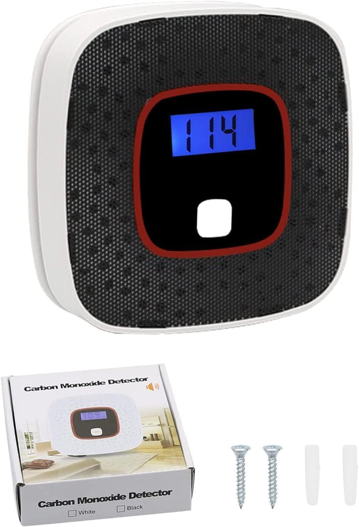 Solvex household safety device: A carbon monoxide detector with a digital display, new in box, ready for installation.