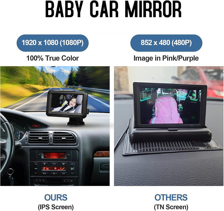 Parent essential Solvian baby monitor car camera, waterproof, with 4.3'' screen for vehicle