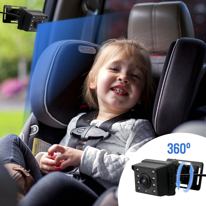 Solvian baby car mirror with camera, 4.3" display, enhancing car safety and parent peace of mind.