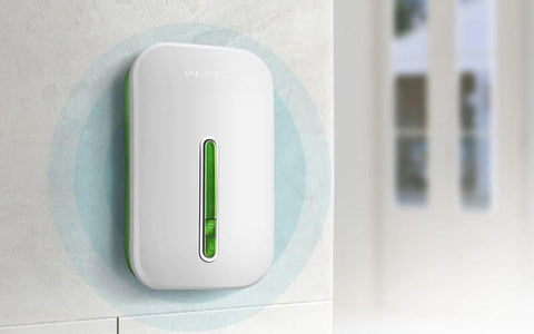 Close-up of the Sonivo wireless doorbell button, highlighting its durable build.