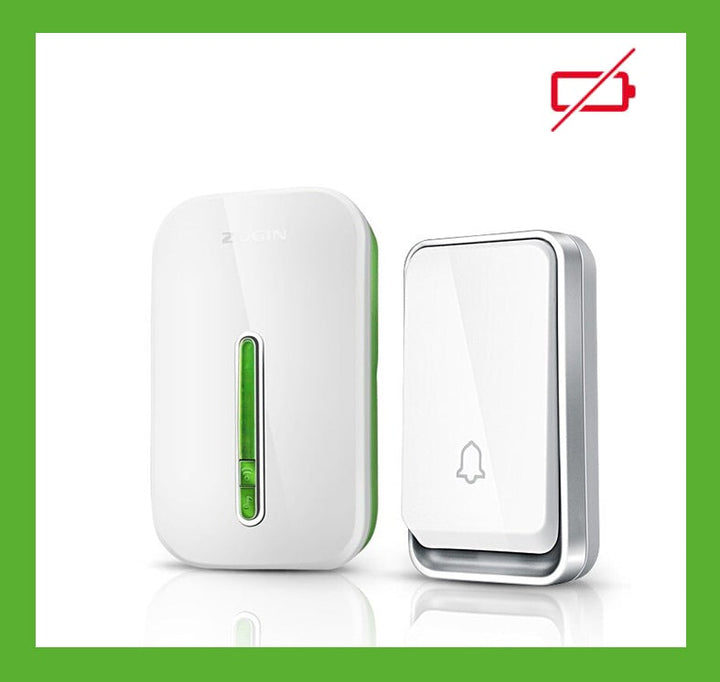 Sonivo smart home accessory: a white battery-free doorbell with black accents.