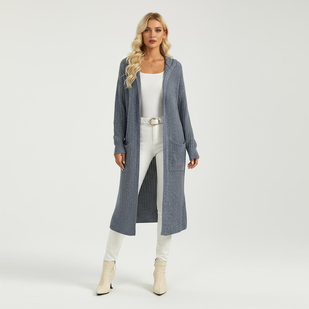 Oversized Sophia long knit cardigan, women's cozy sweater for layering & comfortable fashion