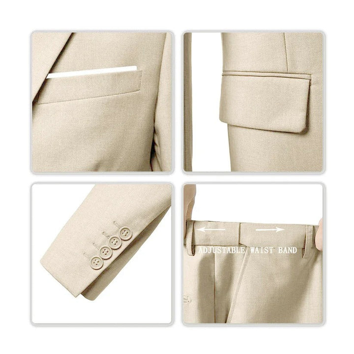 Modern gray men's slim fit 3-piece suit. Perfect professional attire for business meetings & formal occasions.