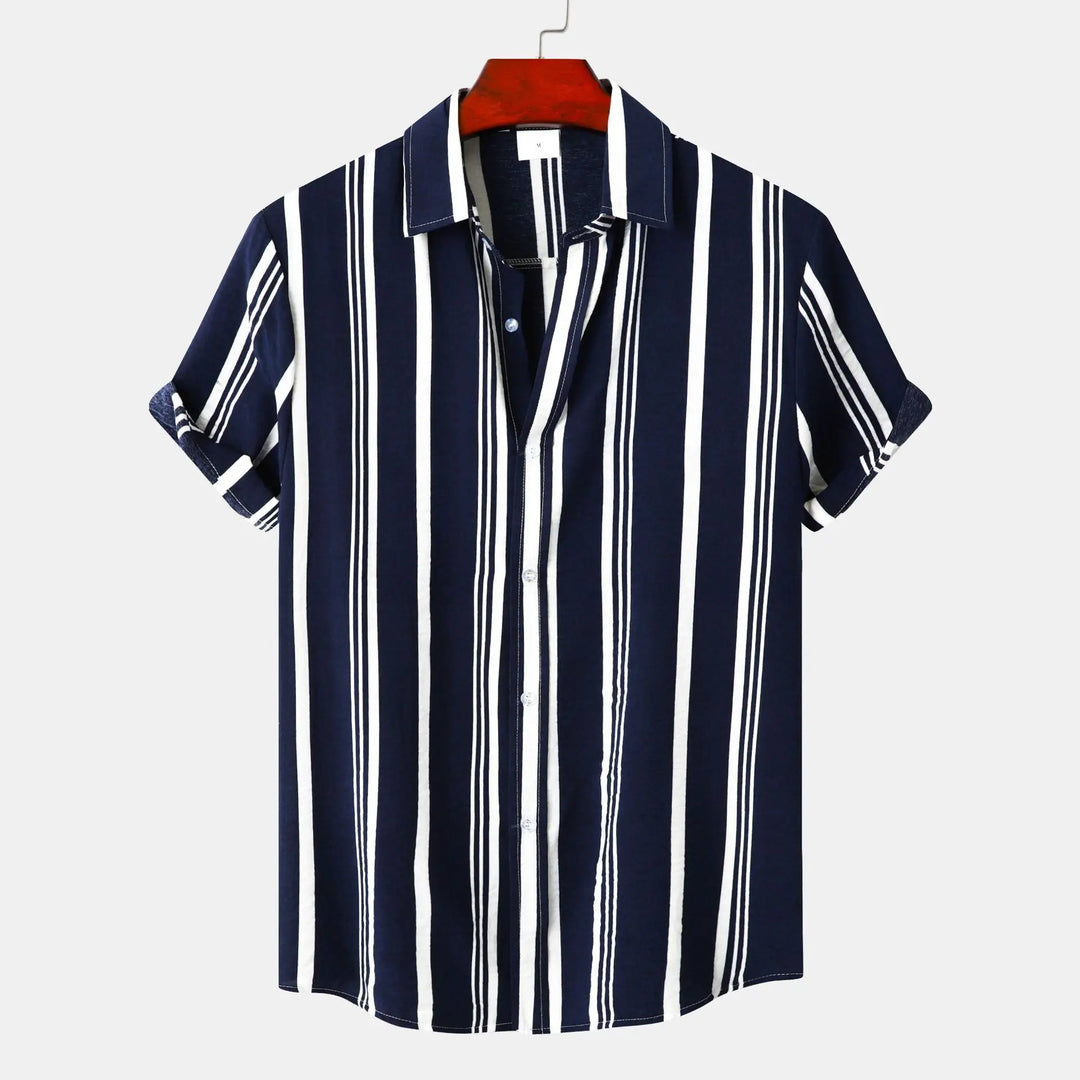 Elegant men's Riviera long sleeve striped shirt for business casual or stylish everyday wear.