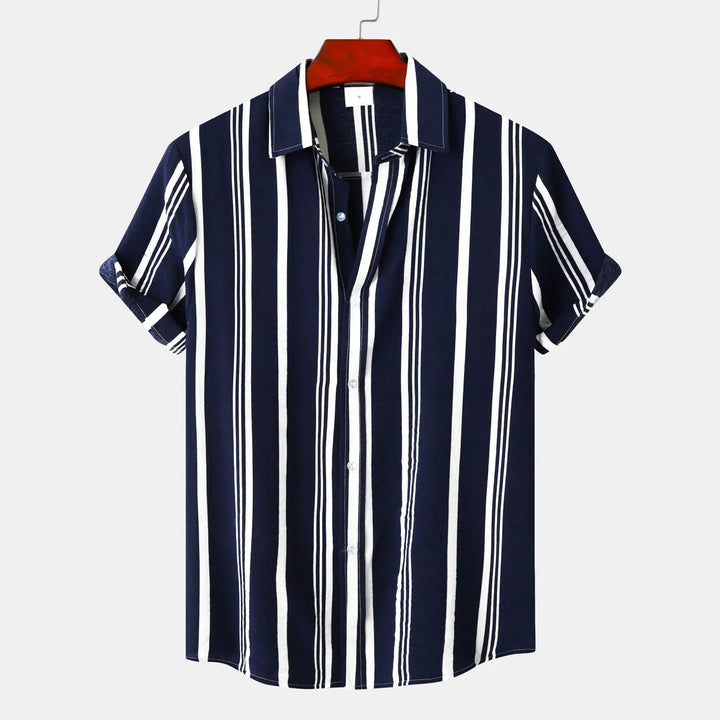 Elegant men's Riviera long sleeve striped shirt for business casual or stylish everyday wear.