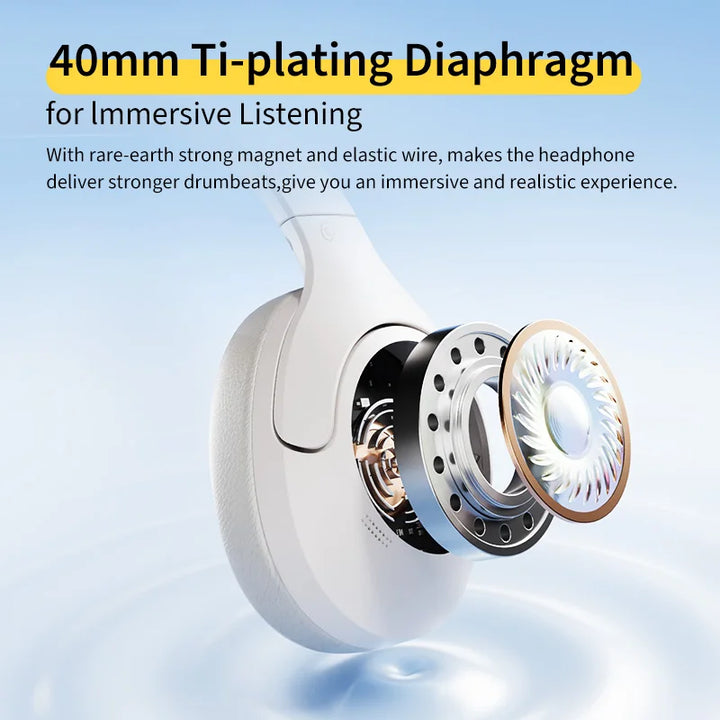 Unisex SoundNova over-ear headphones with long 60-hour battery, Type-C charging, and ANC.