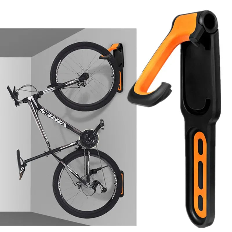 Space-saving bike wall mount rack for vertical bicycle storage, perfect for garage, apartment, or home organization.