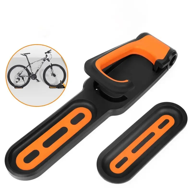 Efficient bicycle wall mount for vertical bike storage, perfect cycling accessory for home and garage space saving.