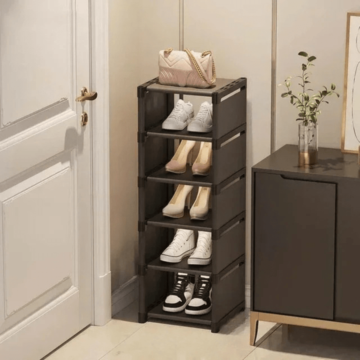 Smart space saver shoe rack, perfect for tidying up shoes in any home corner.