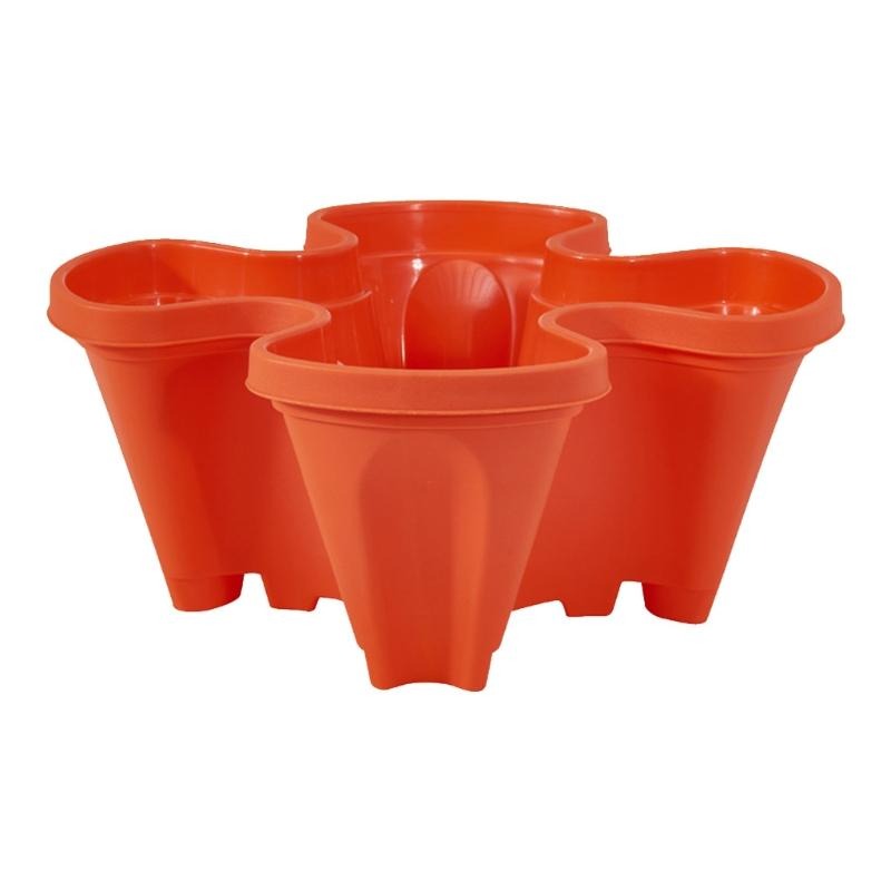 Vertical garden stackable planter for strawberries, herbs, or flowers. Grow more in less space.