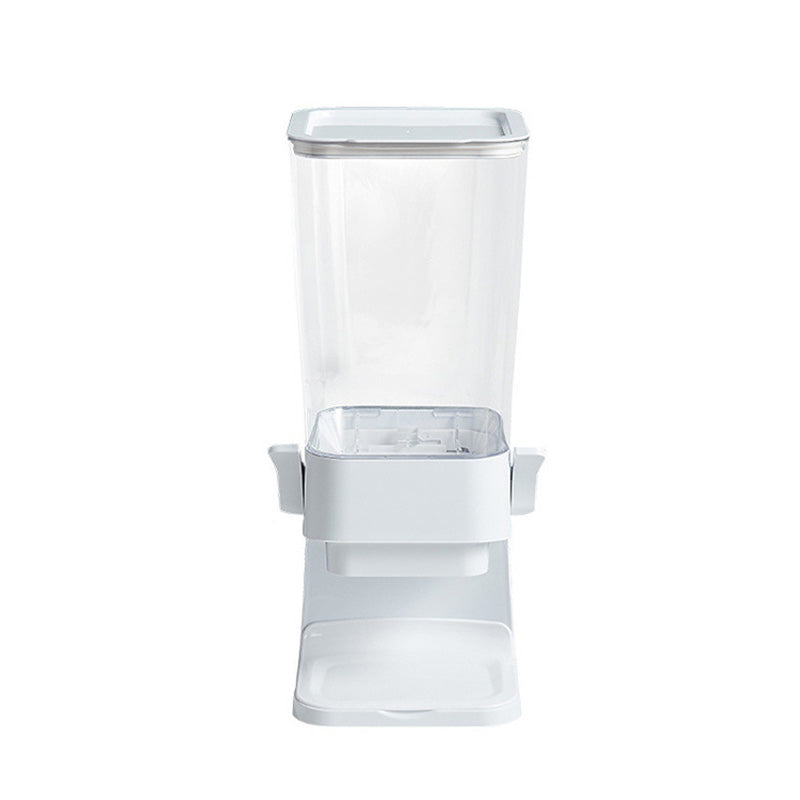 Sleek vertical dry food dispenser, a perfect kitchen storage solution for fresh grains and cereals.