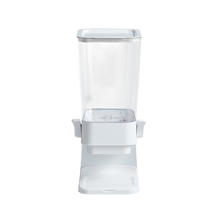 Sleek vertical dry food dispenser, a perfect kitchen storage solution for fresh grains and cereals.