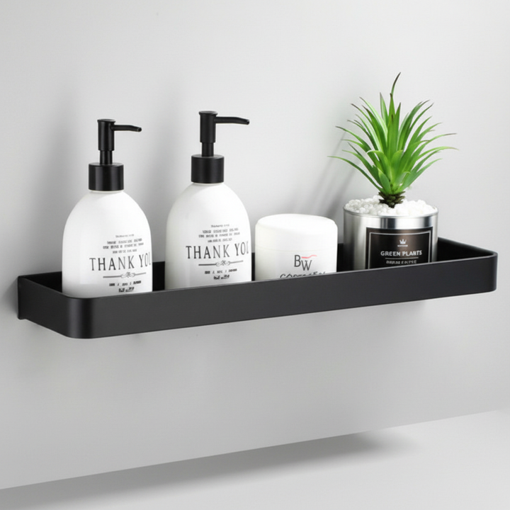 SpaceGleam drill-free corner shower caddy, wall mounted rustproof shelf for efficient bathroom storage