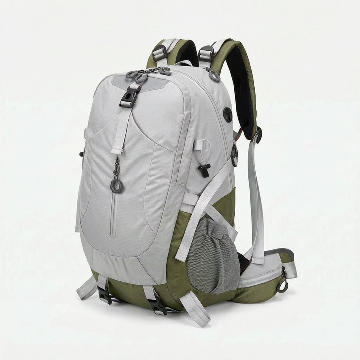 Spacious 11-gallon hiking daypack, water-resistant rucksack for outdoor camping, travel & adventure gear.