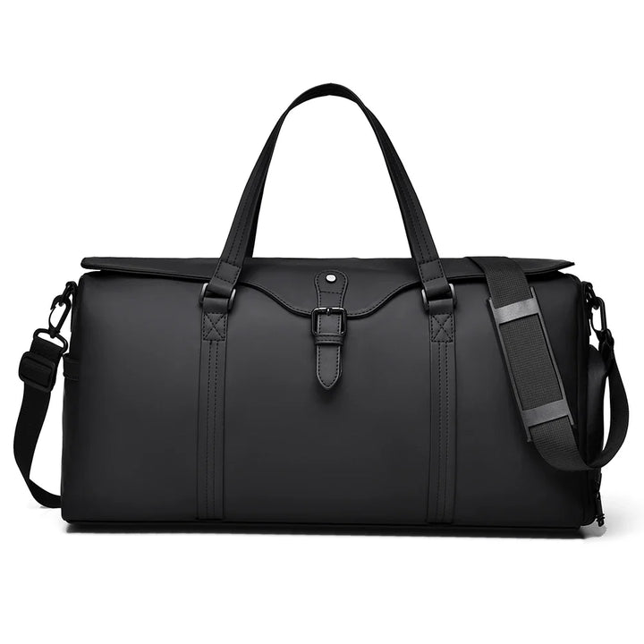 Unisex travel duffle bag carried over a shoulder, a spacious weekend bag & carry-on for any adventure.